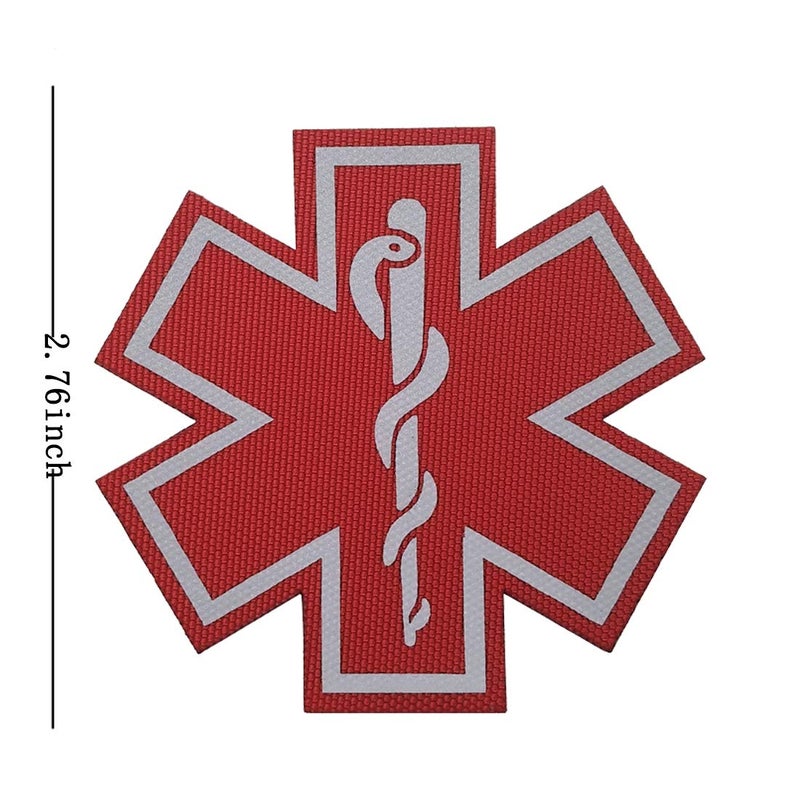 ODSP 2PCS Reflective Medic Patches with Hook Loop Backing for Clothes 2.76 Inch - Image 2